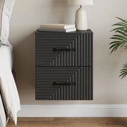 Mobiletto da notte a muro con cassetto Nero 34,5 x 33 x 40 cm 898637