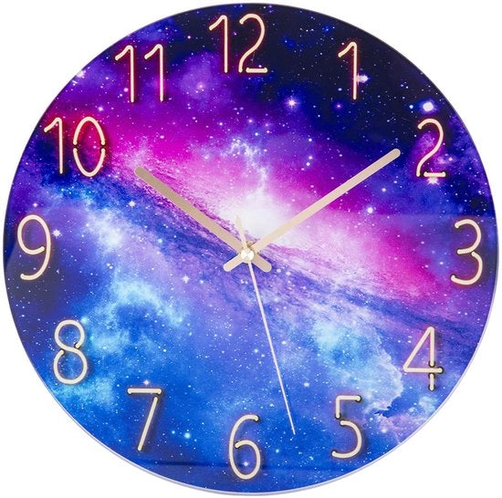 Orologio da Parete senza Suono, 30 cm, Orologio a Cristallo Moderno, alimentato da Batterie, facile da Leggere, per uso Domestico, Cucina, Camera da Letto, Ufficio, Scuola