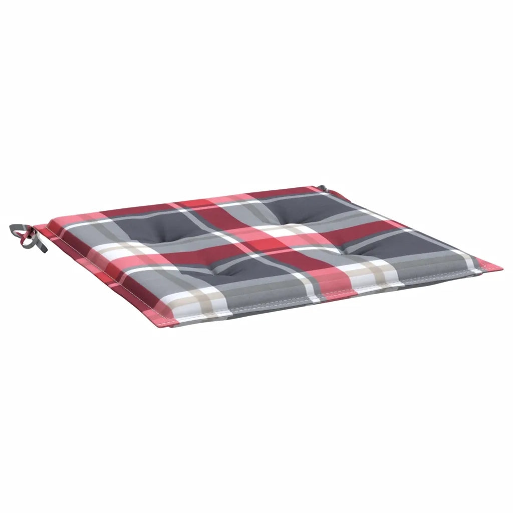 Cuscini per Sedia 4 pz a Quadri Rossi 50x50x4 cm Tessuto Oxford 314069