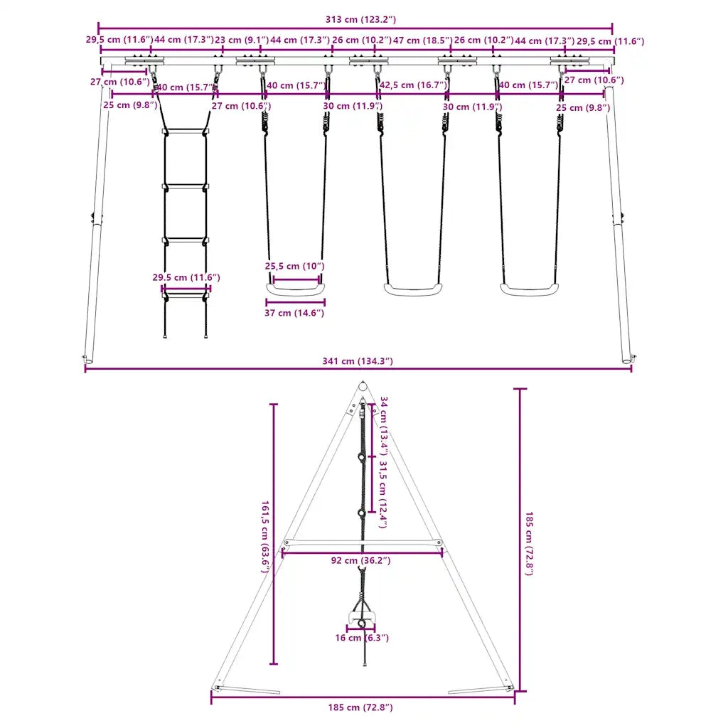 Set Gioco da Esterno con Altalene e Scala CFW6613611