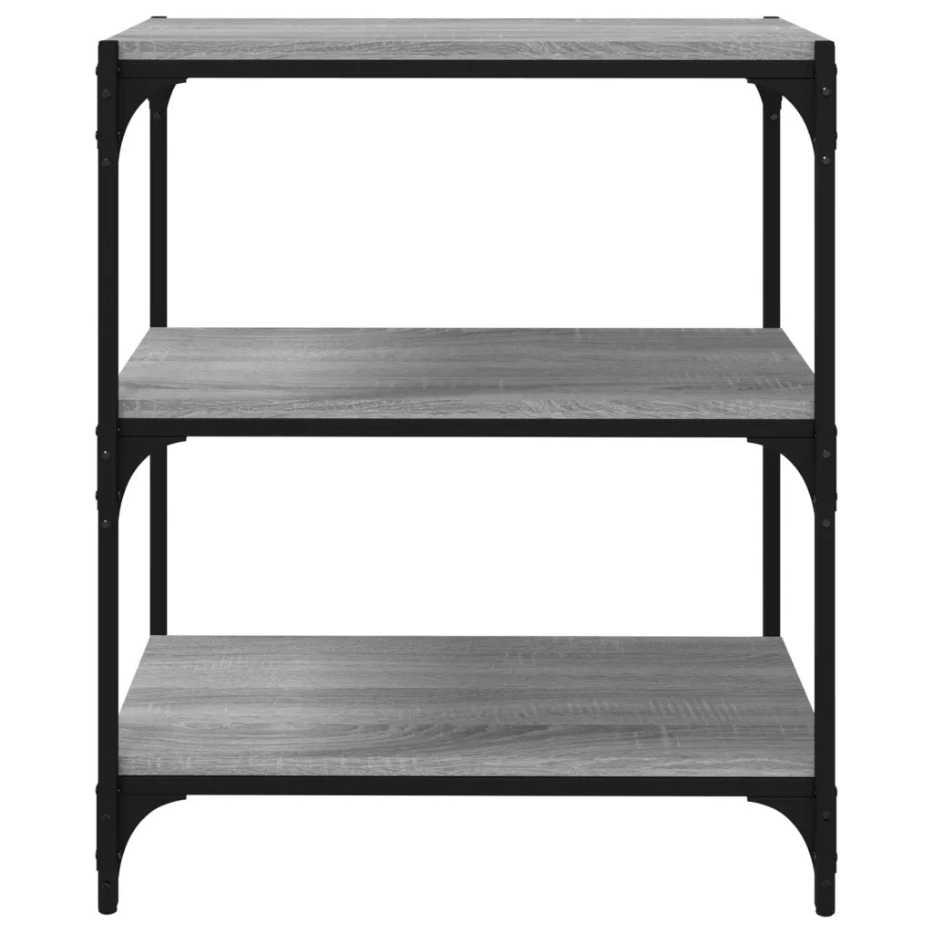 Libreria-Scaffale per Libri-Mobile di Stoccaggio grigio sonoma 60x33x70,5cm Legno Multistrato e Acciaio