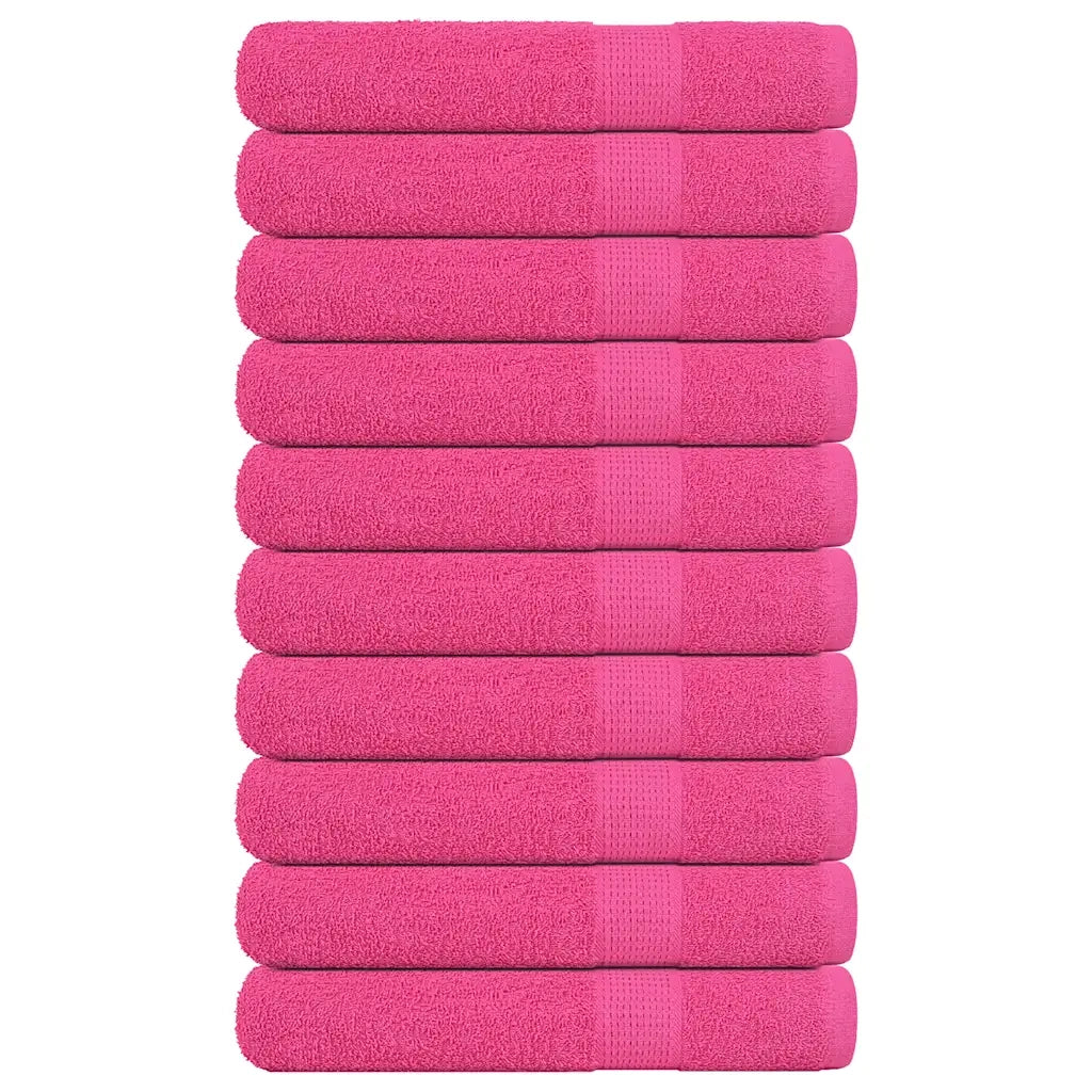 Asciugamani per Sauna 10 pz Rosa 80x200 cm 360 g/mÂ² 100% Cotone