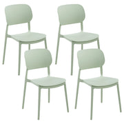 Set di 4 sedie da giardino in plastica sintetica impilabili per esterni verde chiaro sedie impilabili e leggere