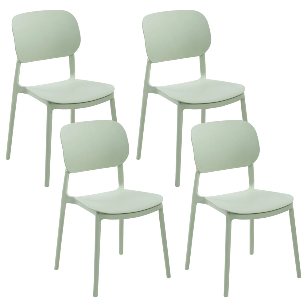 Set di 4 sedie da giardino in plastica sintetica impilabili per esterni verde chiaro sedie impilabili e leggere