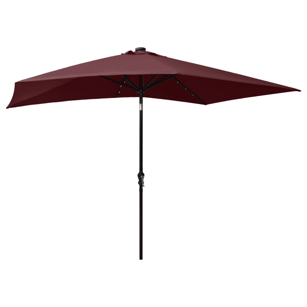 Ombrellone a Sbalzo con Palo in Acciaio e LED Bordeaux 2x3 m 313790