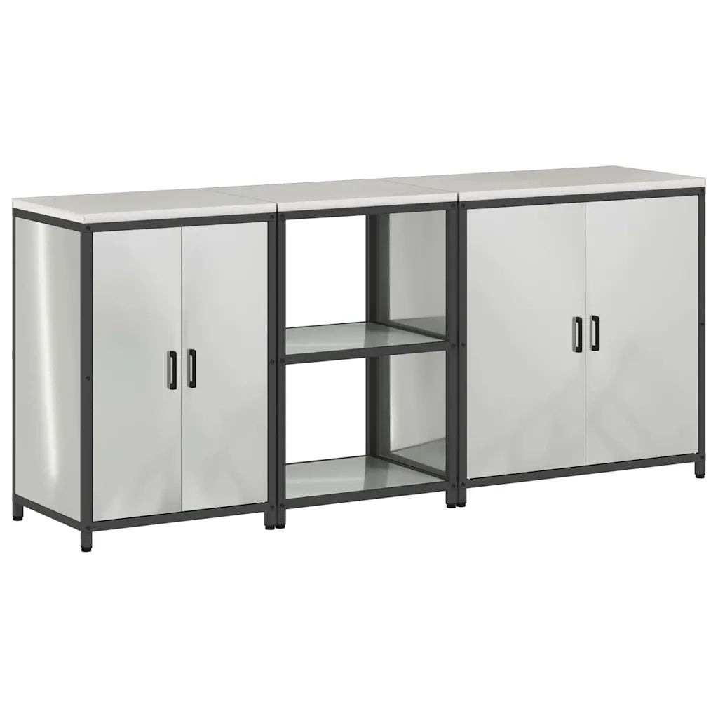 Set di Stoccaggio per Cucina 3 pcs Argento Acciaio zincato 3392706