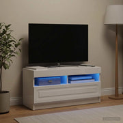 Mobile TV LED Bianco Lucido Legno ingegnerizzato 897879