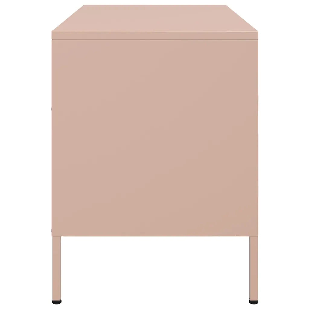 vidaXL Mobili TV 2pz Rosa 68x39x50,5 cm in Acciaio