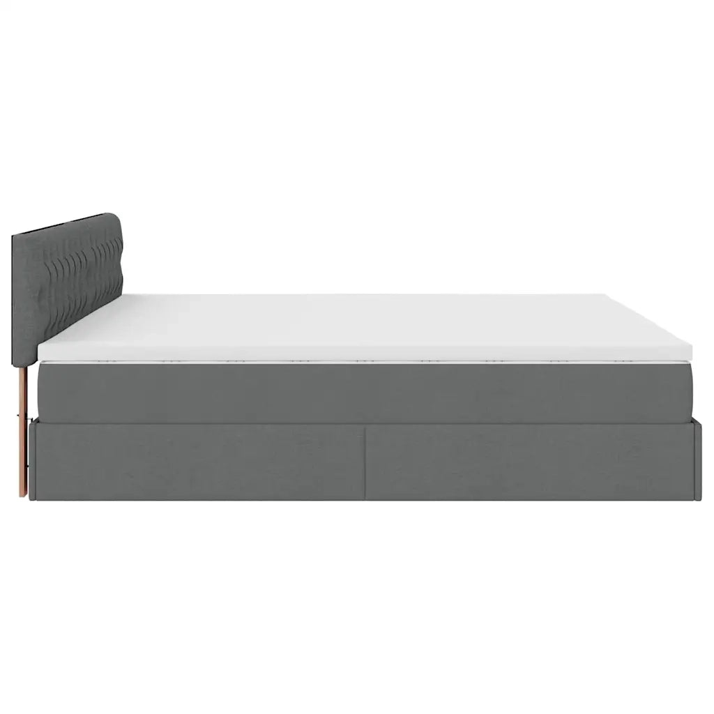 Struttura Letto Pouf con Materasso 200x200 cm in Tessuto 3311568
