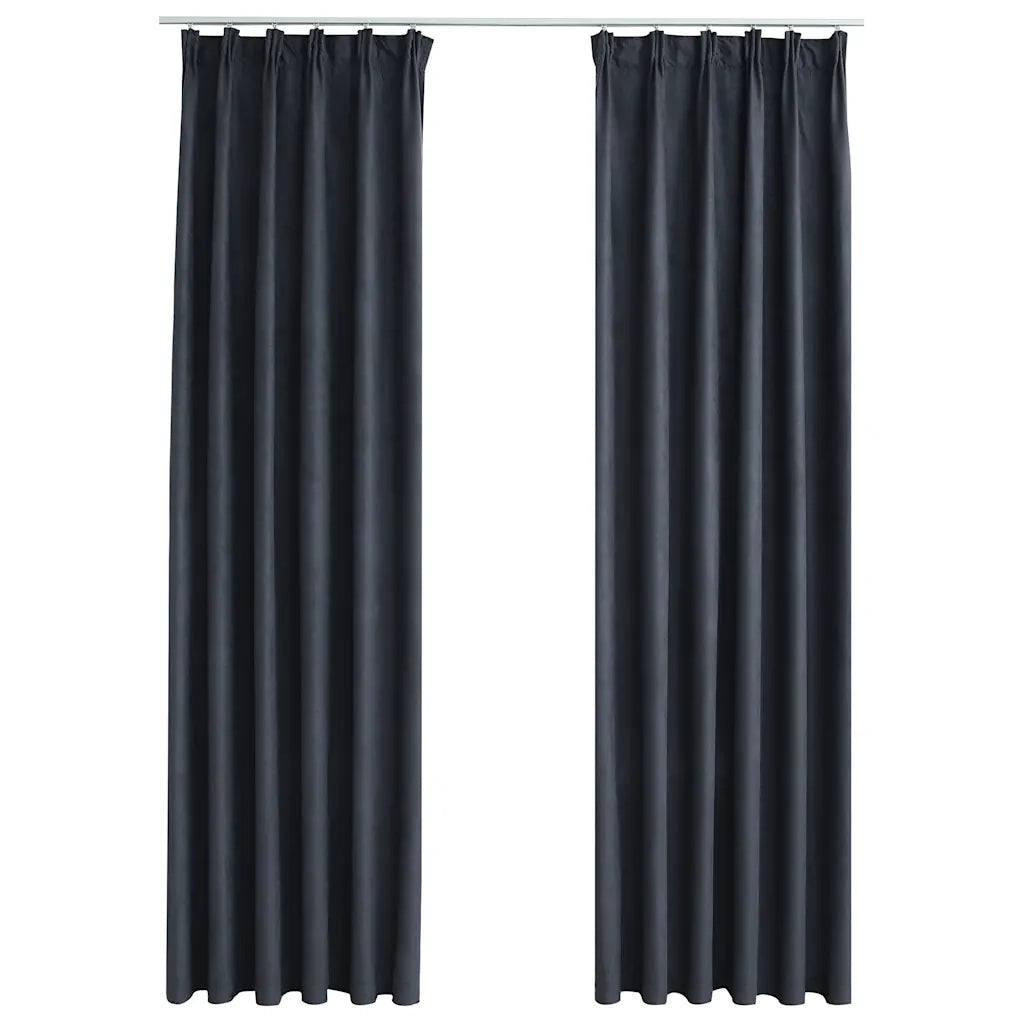Tende Oscuranti con Ganci 2 pz Antracite 140x175 cm 134461