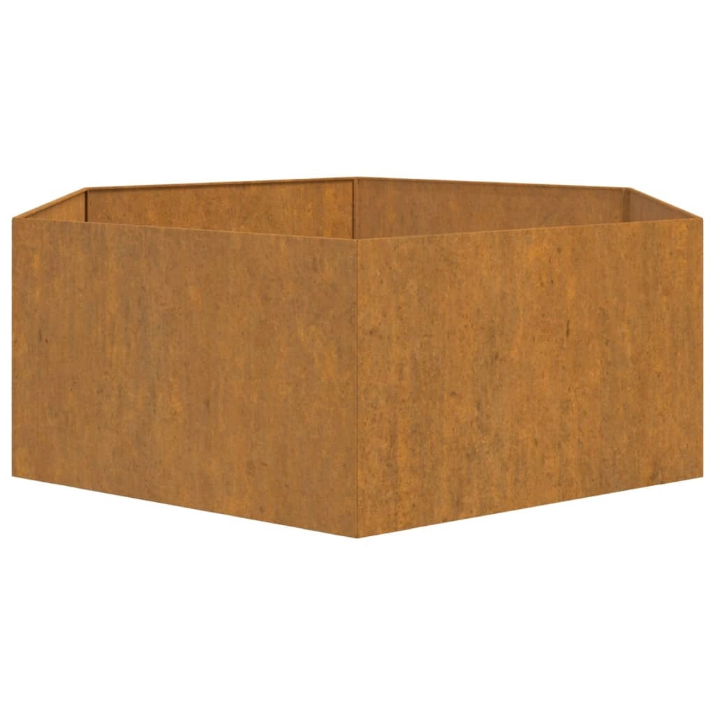 Fioriera rialzata per piante fiori terrazza giardino color ruggine 138 x 120 x 45 cm acciaio corten marrone 02_0038720