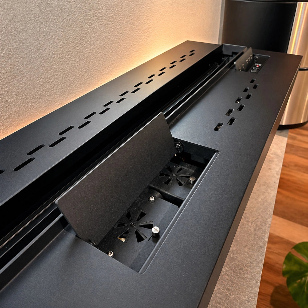 Sined Caminetto Isarco Caminetto Elettrico a Tre Facce Con Led Da 180 Cm Con Potenza 1500w Nero Camino Da Interno Effetto Fiamma 6 Intensita Telecomando Struttura a Pannelli Laminati a Freddo