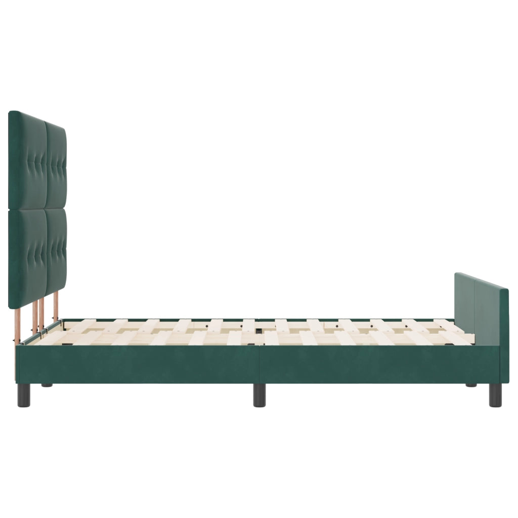 Struttura del letto Verde Scuro 140x200 cm Velluto