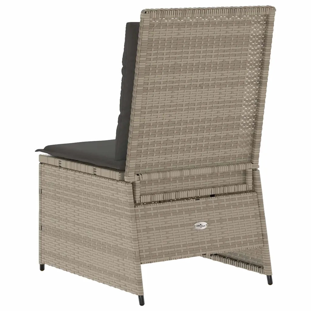 vidaXL Divano da giardino con cuscino Grigio chiaro Poly Rattan