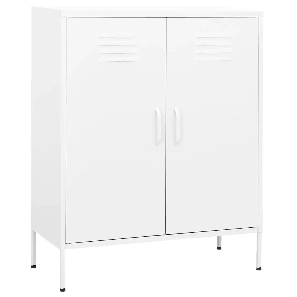 Mobile contenitore di design pratico 80 x 35 x 101,5 cm con ripiani regolabili in acciaio bianco 02_0046861