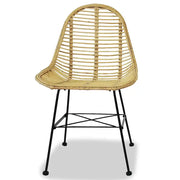 Sedie da Pranzo 4 pz in Rattan Naturale 244570