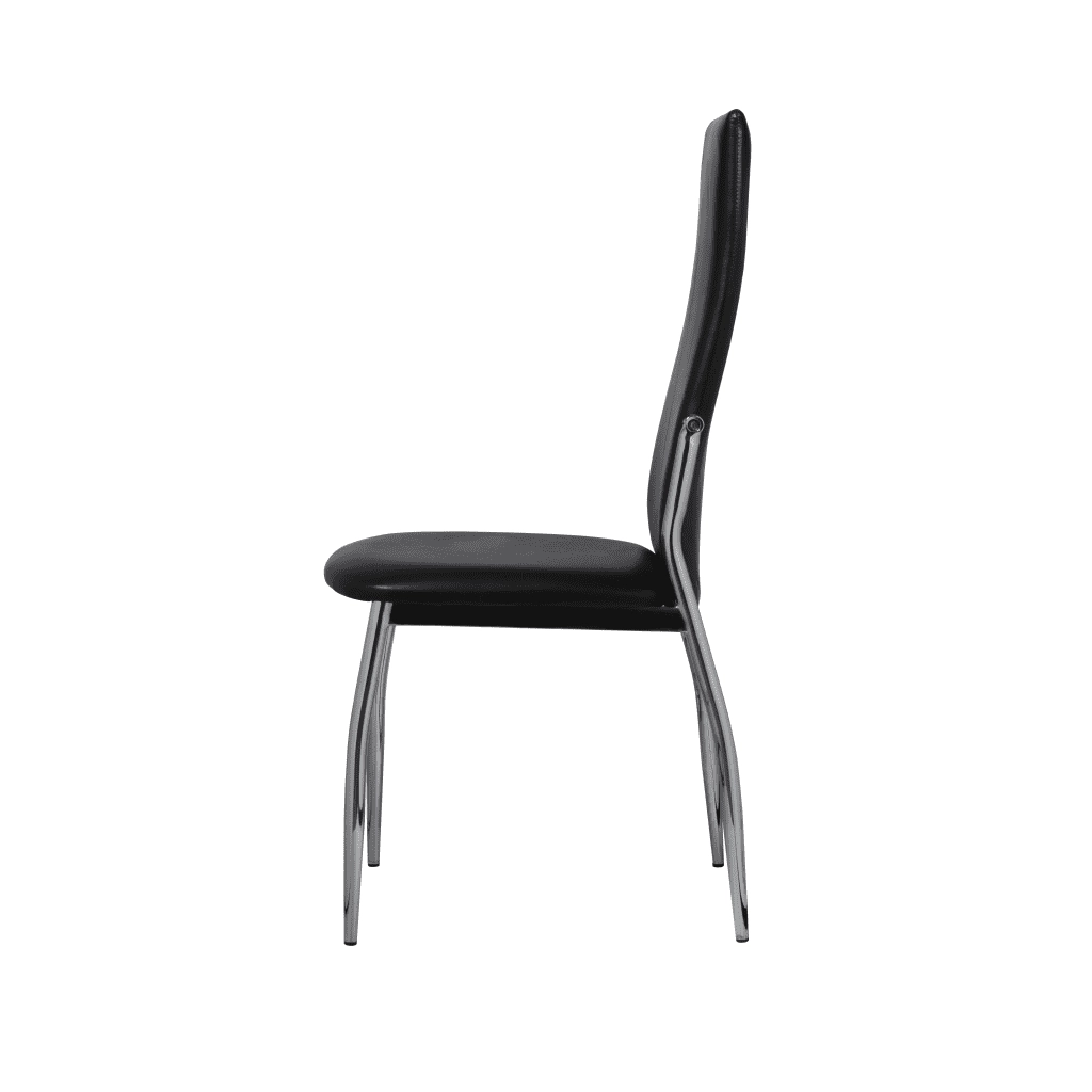 Sedie da Pranzo 4 pz Nere in Similpelle 60570