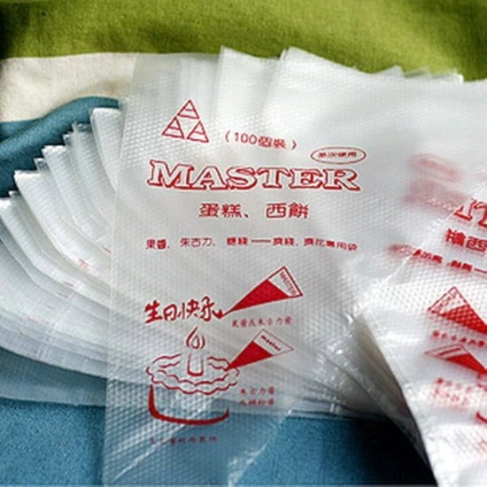 Set di sacchetti per spennellare - 100 pezzi - Sacchetti da un uso - per decorare torte - plastici - 1 Litro