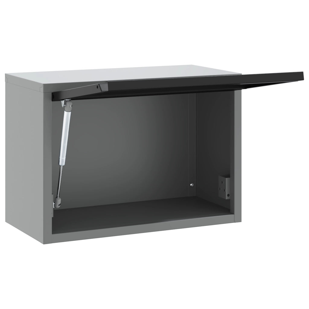 Mobiletto da parete  con porta a sollevamento a gas, Nero 50x25x35 cm