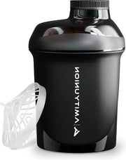 Shaker da 400 ml con Filtro - Shaker Piccolo Imprigionato per Spremi di Proteine - Resina BPA Libera con Spremi di Proteine di Latte - Nero