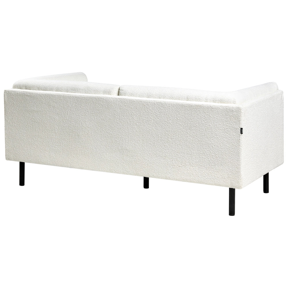 Set di divani imbottiti a 5 posti in tessuto bouclè bianco sporco stile elegante