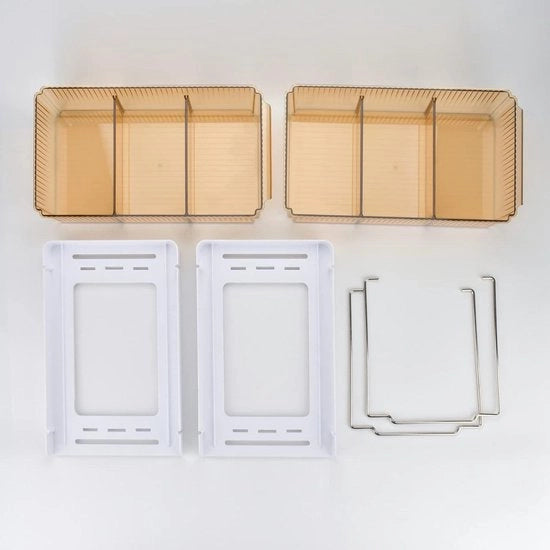 Organizzatore per Gocciolatoio a doppia piastra con cassetti scorrevoli - Ideale per armadi, bagni, cucine, uffici e organizzatori per sottocassa