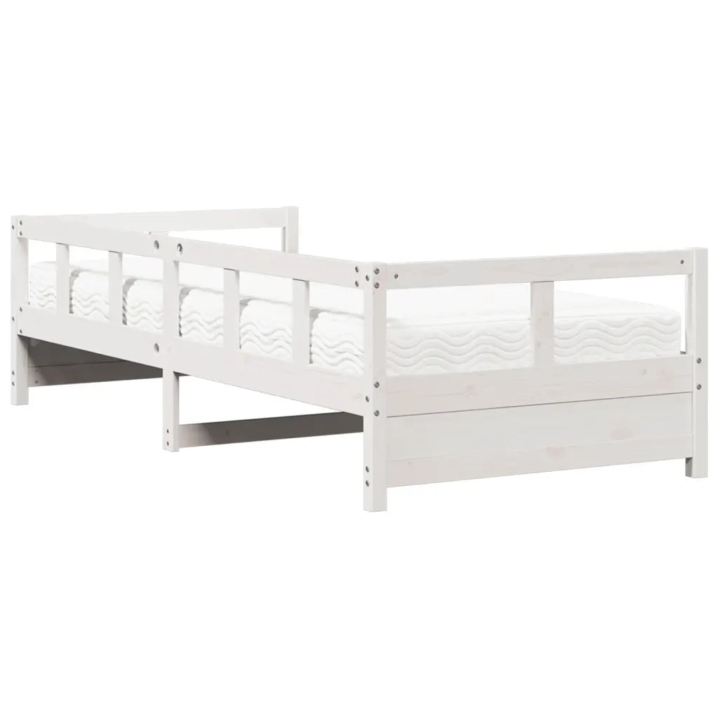 Dormeuse con Materasso Bianca 80x200 cm Legno Massello di Pino 3321048