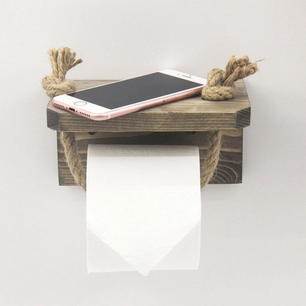 Gattico, Mensola un Ripiano, 17x10x10h cm Marrone Naturale