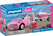 PLAYMOBIL Barbie Cabrio | Decappottabile con rimorchio e moto d`acqua | Avventure estive con Barbie sulla costa di Malib