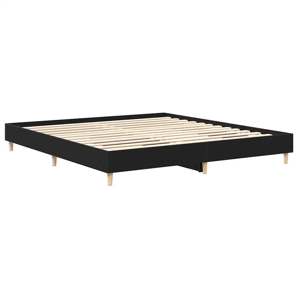 Struttura del letto-Giroletto Rovere Nero 203 x 183 x 25 cm