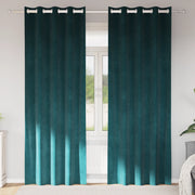 Tende Oscuranti  con Occhielli 2 pz Verde Scuro Velluto