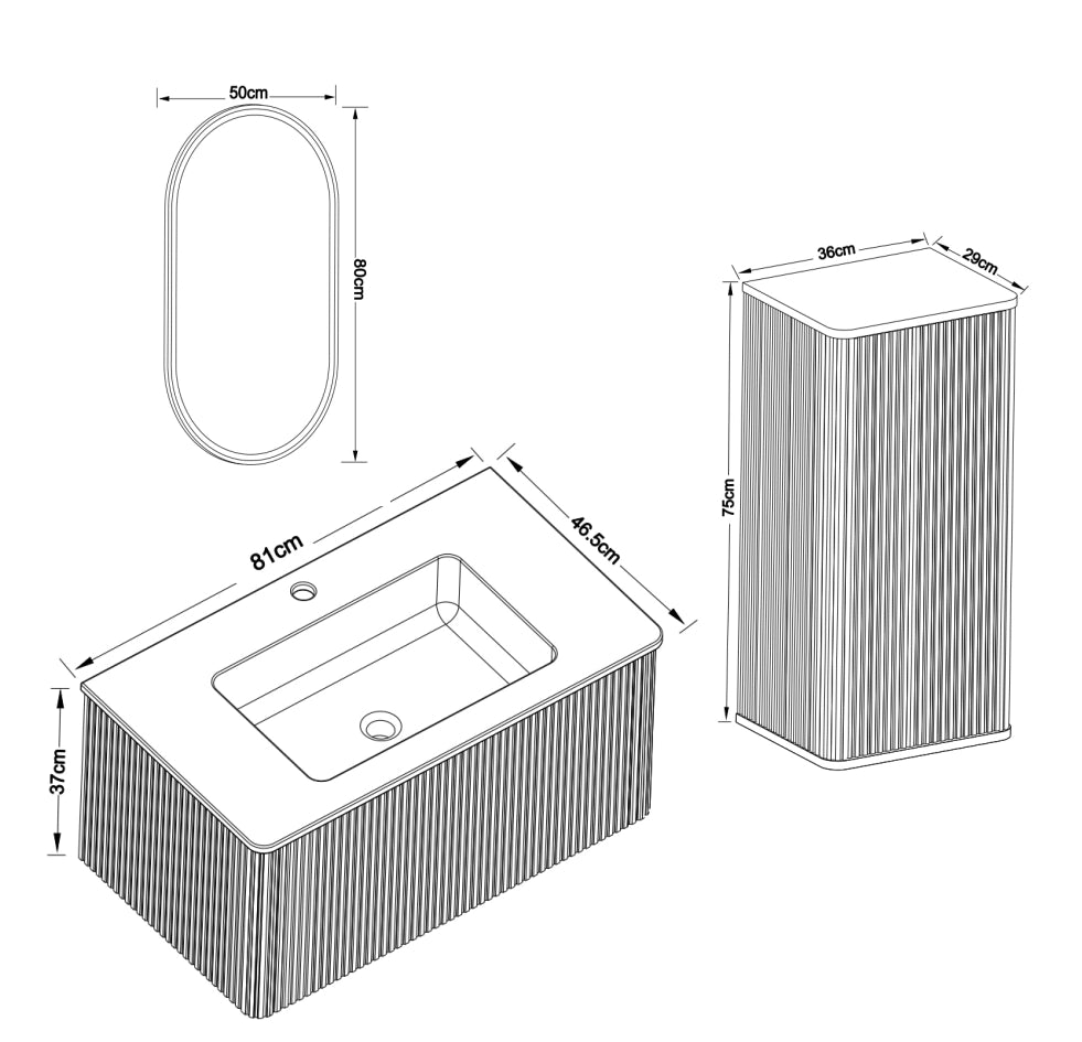 Mobile bagno con lavabo e colonna con specchio LED antiappannamento sospeso per bagno; finitura bianca opaca