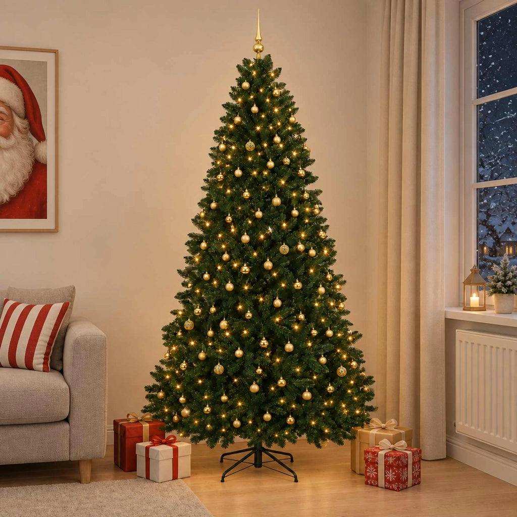 Albero di Natale artificiale verde scuro con palline 300 cm 3467344