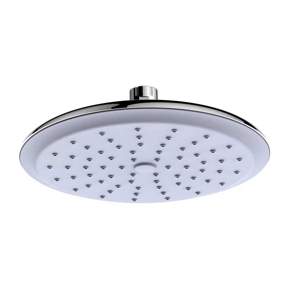 Soffione cromato e grigio con sistema autopulizia calcare - Serie Kratos