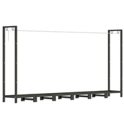 Legnaia Regolabile 235x31x116 cm con Telo Impermeabile e Catene in Acciaio Nero
