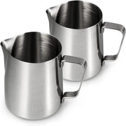 Set di cannucce in acciaio inossidabile - per caffè e latte art - set da 2 - finitura alta luce argento - 350ml