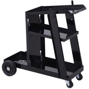 Carrello Porta Utensili a 3 Ripiani con Catene ¨C zephmum ¨C Acciaio, 71x39x70 cm, Nero