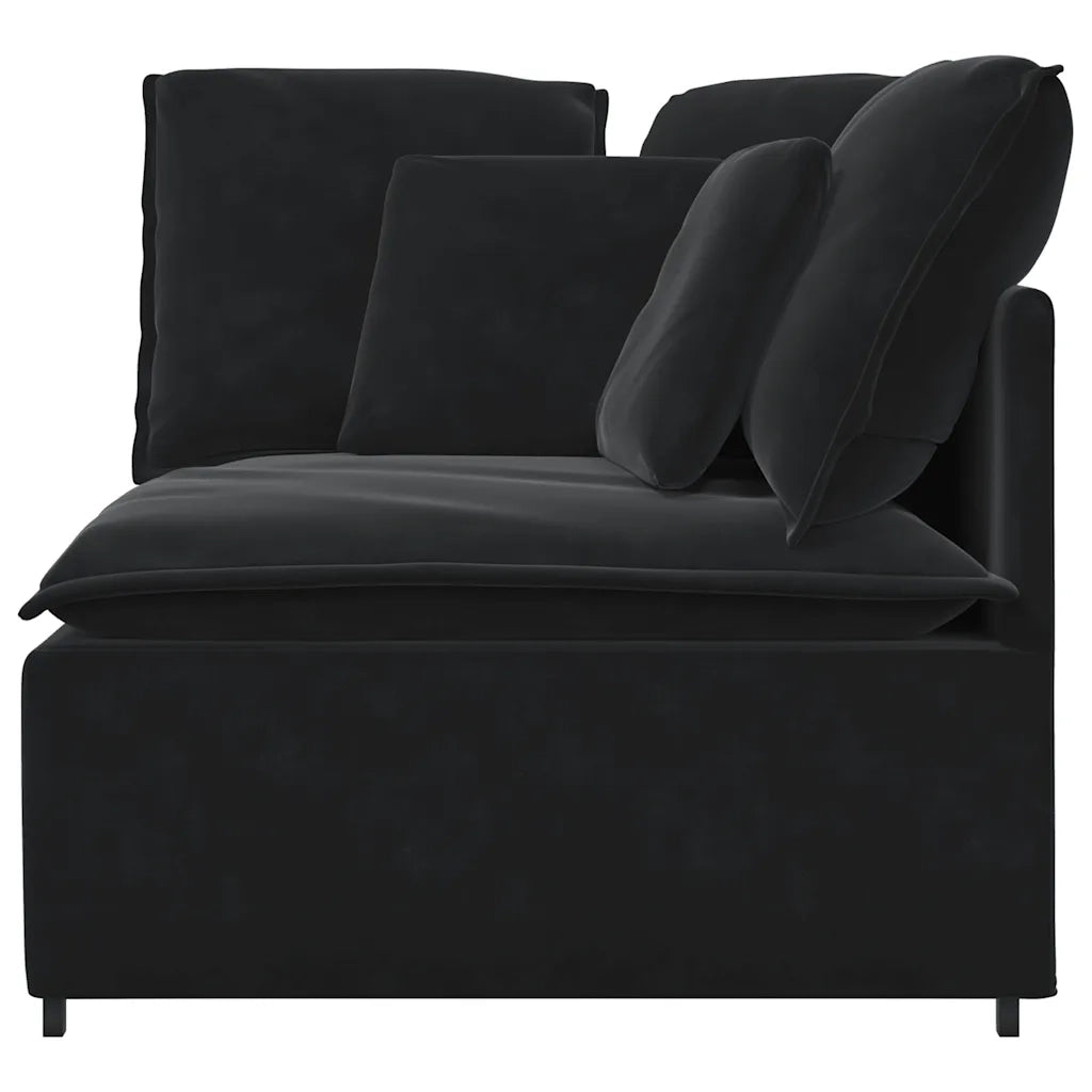 Modulo Angolare Divano Modulare con Cuscini Nero 100 cm CFW2942426