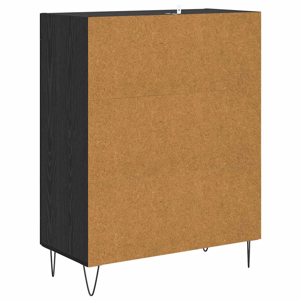 Credenza-Buffet-Armadio da cucina Rovere Nero 69,5 x 34 x 90 cm Legno multistrato 815714