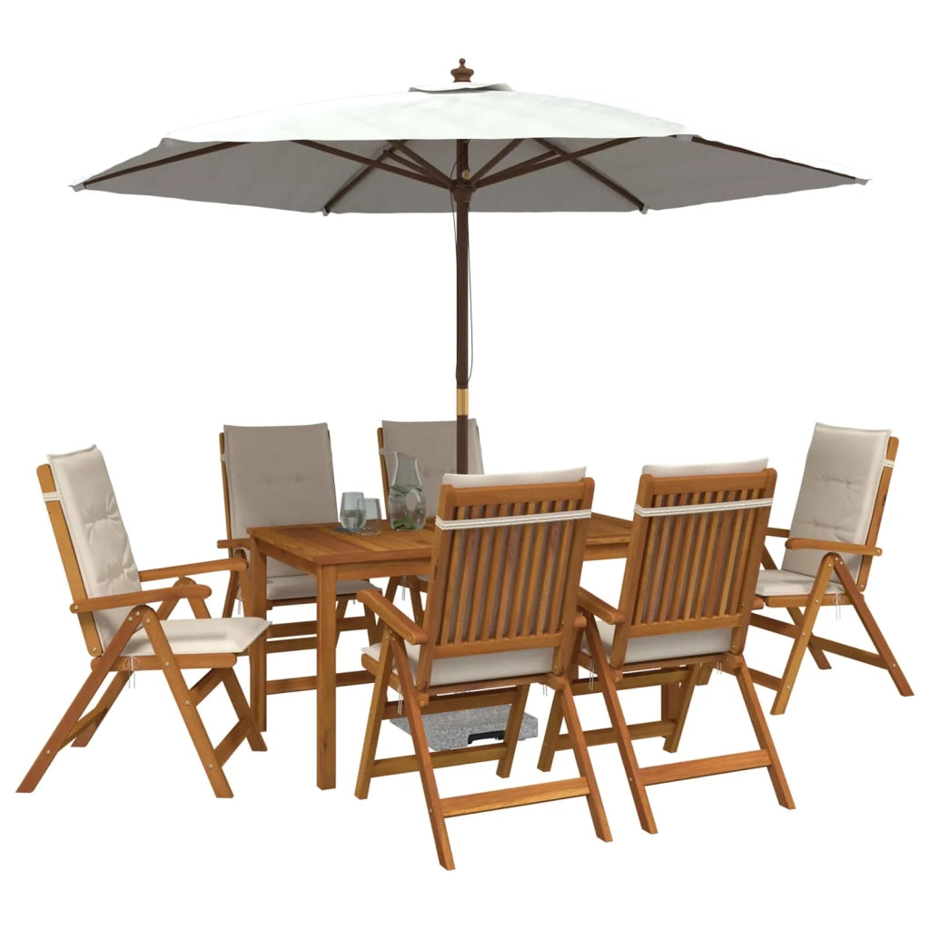 Set da pranzo da giardino 7 pezzi Naturale 3434560