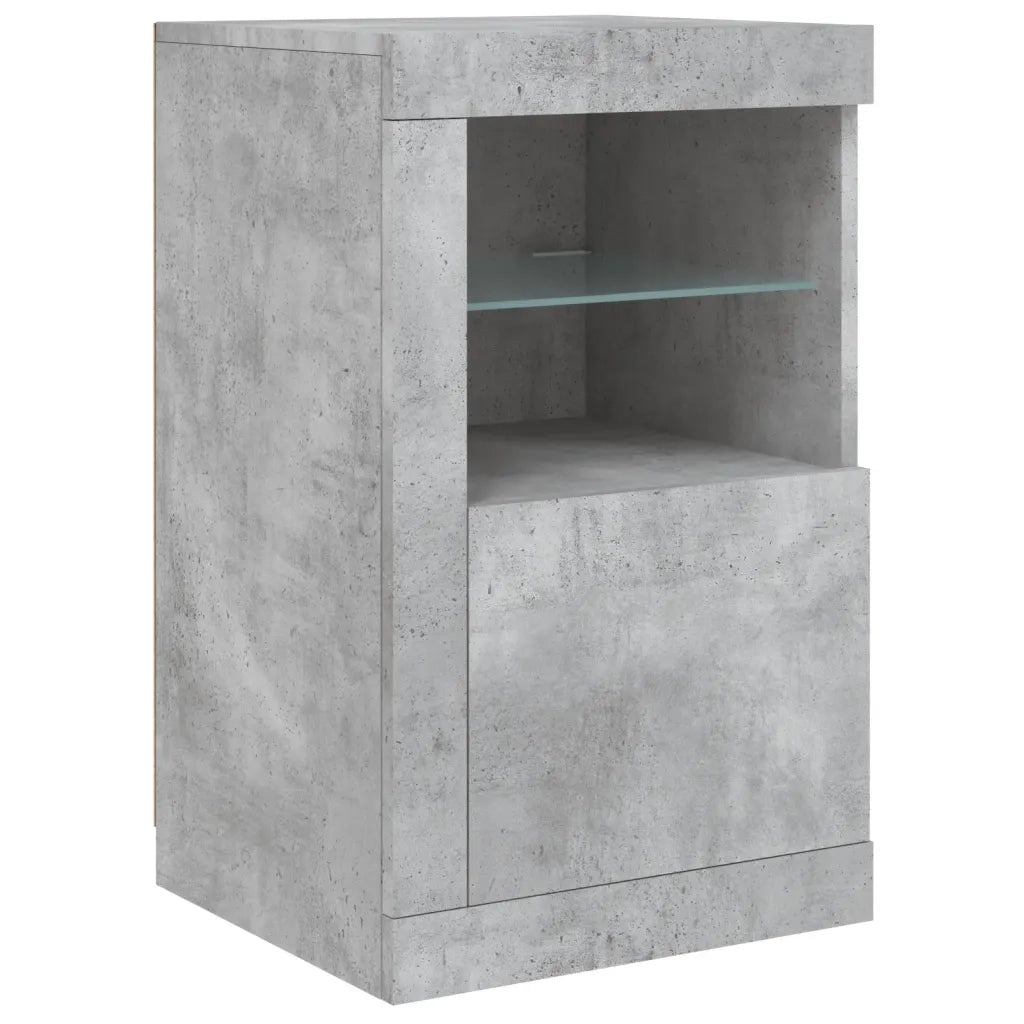 Credenza | Madia | Buffet da pranzo | Armadio da pranzo con Luci LED Grigio Cemento 123x37x67 cm