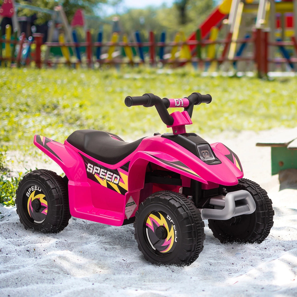EasyComfort Quad per Bambini Elettrico con Batteria Ricaricabile 6V, e Velocità 2.8-4.6km/h, 72x40x45.5 cm, Rosa