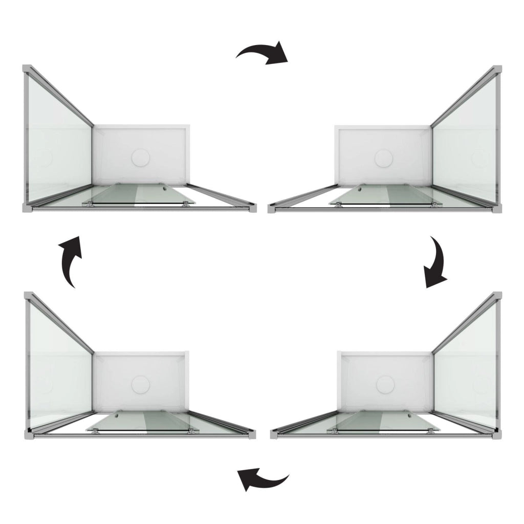 Box Doccia Angolare 75x110 cm 1 Anta Scorrevole in Cristallo Opaco 6mm H185 Fosterberg Kolding Duo