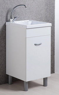 Mobile Lavatoio in ABS 45x50x88 cm 1 Anta Ambrosini Oceano Bianco Opaco