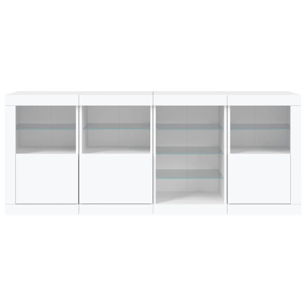 Credenza | Madia | Buffet da pranzo | Armadio da pranzo con Luci LED Bianca 164x37x67 cm