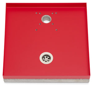 Base Portaciottolo per Fontane 40x40x8 cm in Metallo con Base in Cemento Belfer 42/BSE/10 Rosso