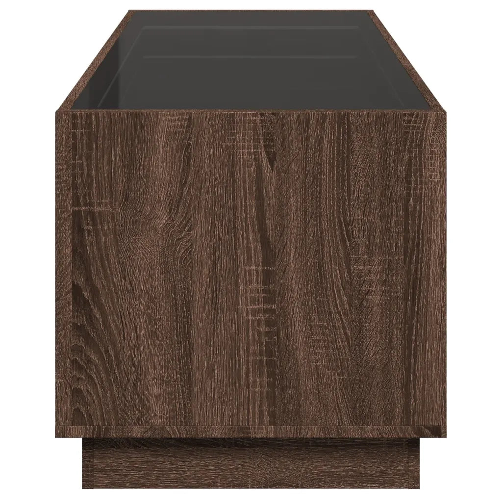 Tavolino da Salotto con LED Infinity Rovere Marrone 90x50x50 cm 847671