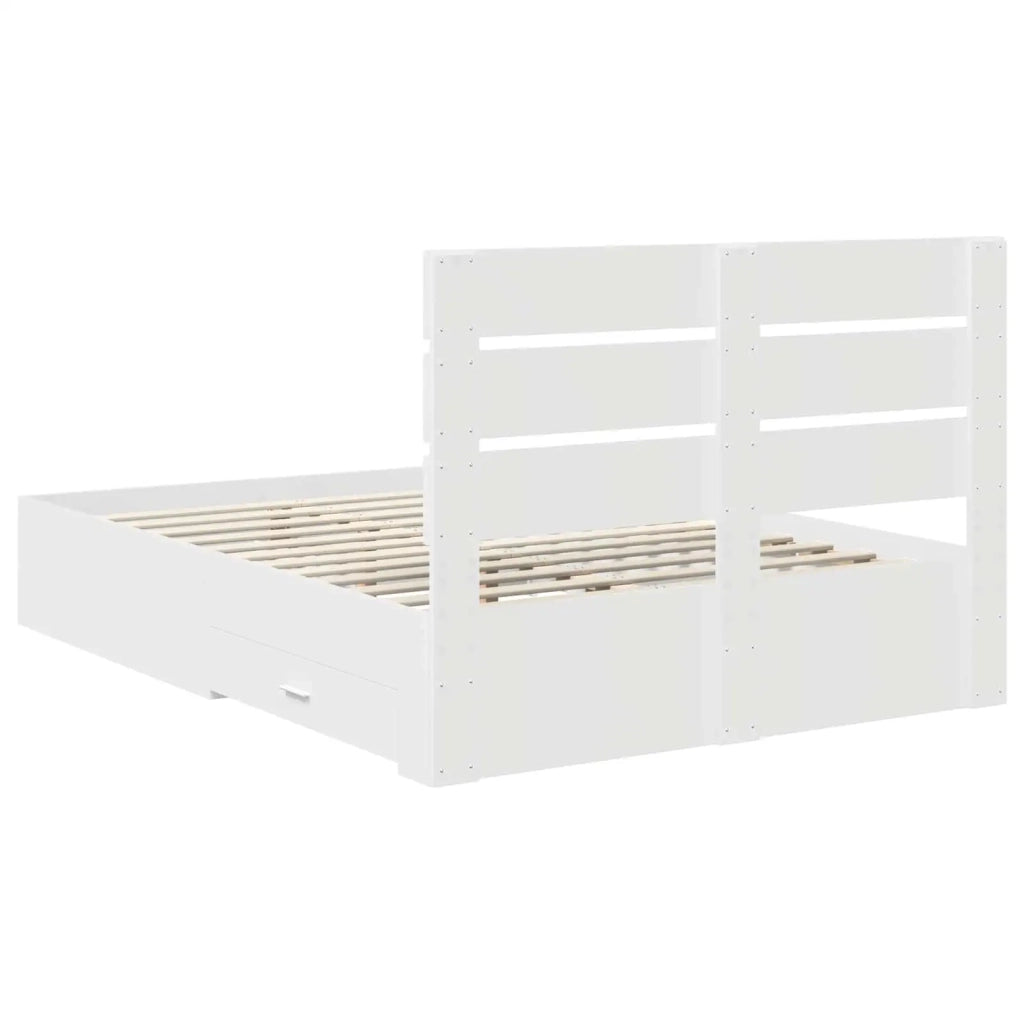 Struttura del letto Bianco 160 x 200 cm Legno multistrato