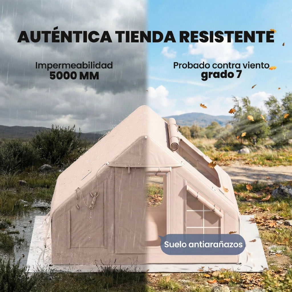 Tenda da Campeggio Inflabile con Camino e Lucernario ¨C zephmum ¨C Impermeabile UPF30+