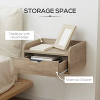 Set 2 Comodini Sospesi 40x30x19,5 cm in Truciolato Naturale